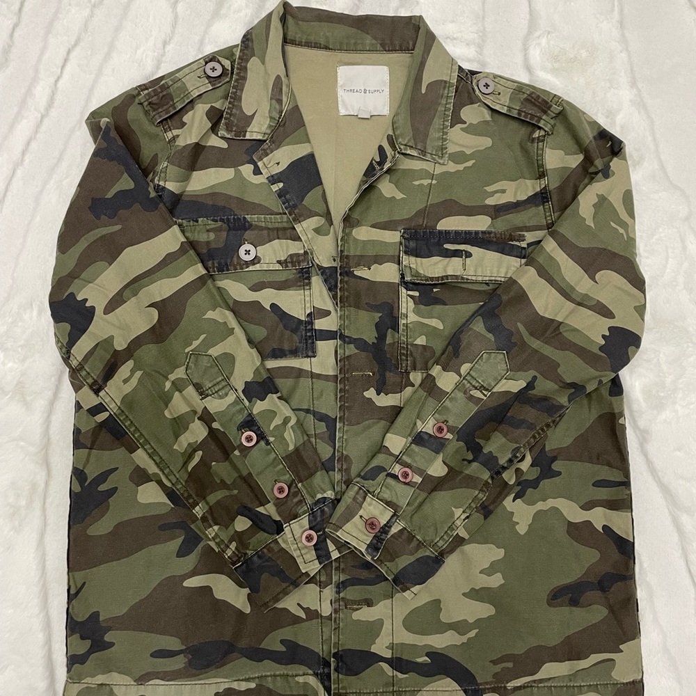 Thread & Supply Green and Brown Utility Jacket